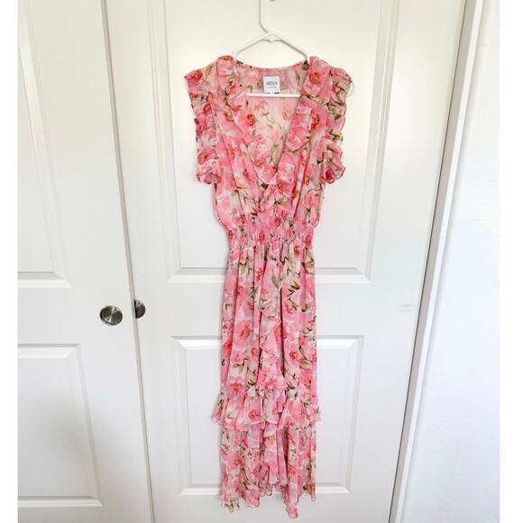 MISA Los Angeles Kidada Dress Blushing Flora Pink Small - Picture 4 of 7